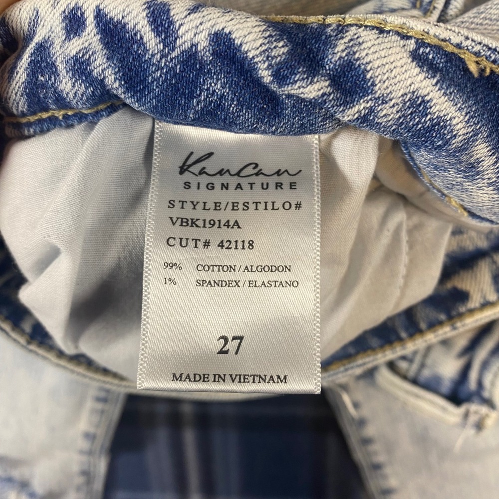 KanCan Signature Relaxed Fit Acid Wash Distressed Jeans VBK1914A Light Blue 27 - Picture 3 of 7